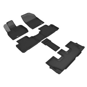 3D MAXpider Kagu Series Custom Fit Rubber All-Weather Floor Mat Liner Complete Set, for 7 Seats 2020-2021 Hyundai Palisade, Black - 1 of 4