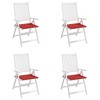 vidaXL Chair Cushion Set of 4 Red Oxford fabric (100% polyester) - 4 of 4