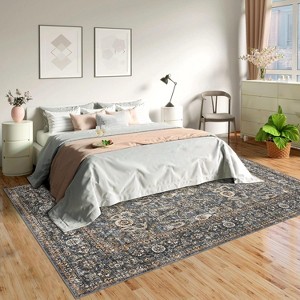 Persian Style Washable Rug, 8x10 Feet Low Pile & Non-Slip, for Bedroom Dining Room Home Office - 1 of 4