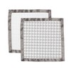 Bacati - Houndstooth/Herringbone Muslin 2 pack Security Blankets  Gray - 4 of 4