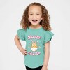 The Juniper Shop Hoppy Easter Chick Colorful Toddler Flutter Sleeve Tee - 2 of 2