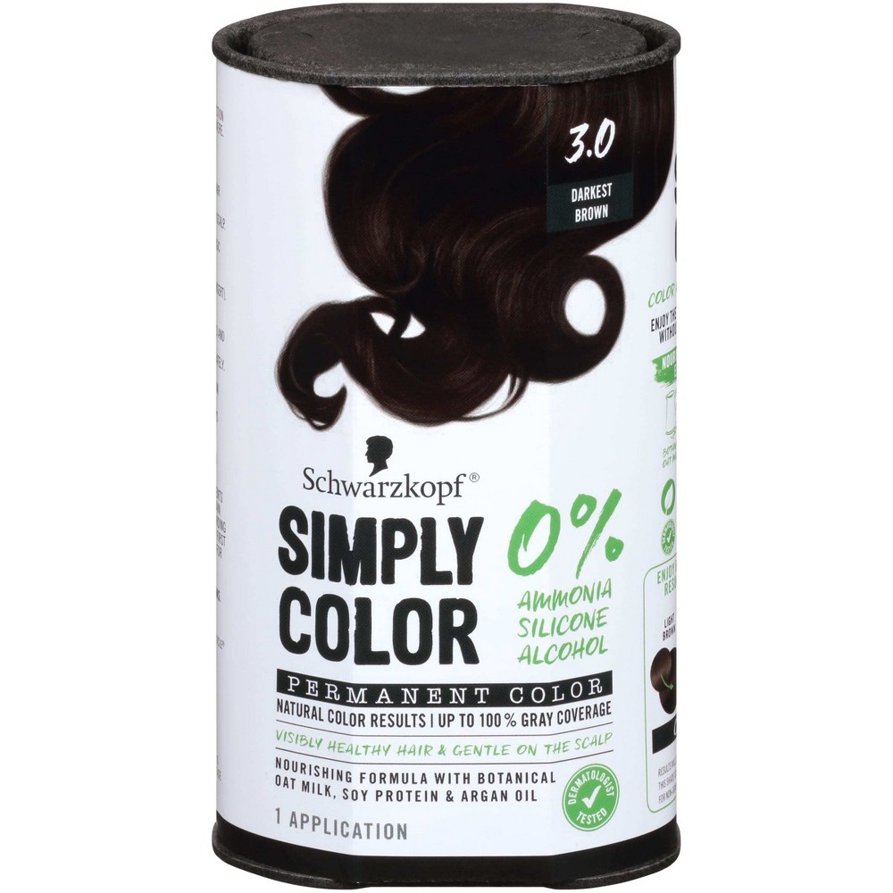 Photos - Hair Dye Schwarzkopf Simply Color Hair Color - 3.0 Darkest Brown - 5.7 fl oz 