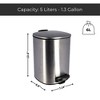 Evideco French Home Goods Metal Waste Basket with Silent Soft Close Lid, Large 5L - 1.3 Gal- - 3 of 4