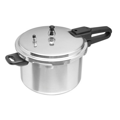 6-Quart Pressure Cooker, Black, Silver, Stainless steel Olla de