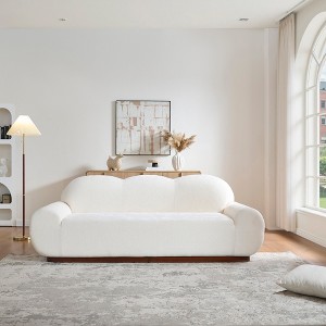 Christopher Knight Home Qevan 88" Modern 3-Seater Chenille Upholstered Round Arm Sofa with Curved Cloud Design - 1 of 4