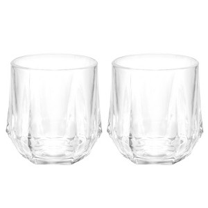 Unique Bargains Geometric Diamond Design Whiskey Glasses Drinkware 2 Pcs - 1 of 4