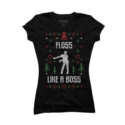 Junior's Design By Humans ugly christmas sweater By shirtpublic T-Shirt