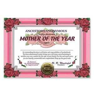 Beistle Mother Of The Year Certificate, 5" x 7", (6/Pkg) Multicolored - 1 of 1