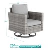 Sonkuki 2-Piece Patio Chair Set Brown Rattan Swivel Rocking Chair Set, Outdoor Furniture PE Wicker Set - 2 of 4