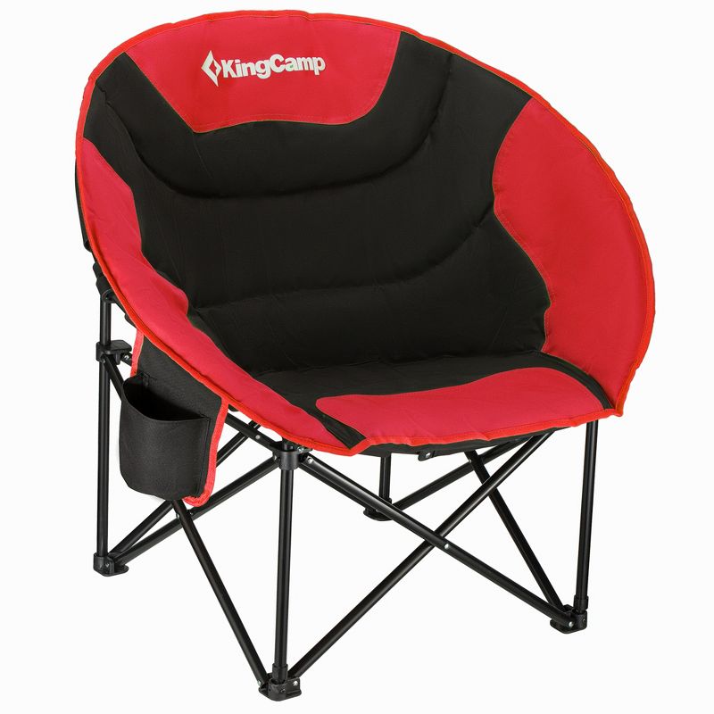 KingCamp Foldable Saucer Moon Lounge Chair with Cupholder Storage Pocket for Indoor Home or Outdoor Camping and Tailgating Use, 3 of 9