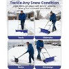 Snow Pusher Shovel with Wheels, Adjustable Ergonomic T-Handle Snow Plow for Driveway, Heavy Duty Wheeled Rolling Shovels with Angeled Blade£¬36in Blue - 3 of 4