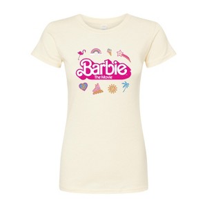 Women's - Barbie - Movie Logo Icons Fitted Graphic T-Shirt - 1 of 3