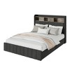 Queen Size Bed Frame with 47.2" Bookcase Headboard and 4 Storage Drawers - 3 of 4
