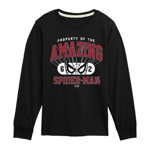 Boys' - Marvel - Property Of Spider Man Long Sleeve Graphic T-Shirt - 1 of 4