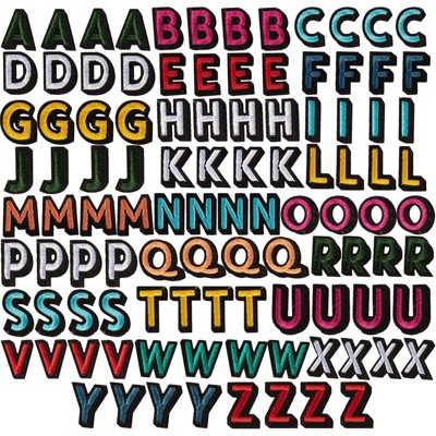 Bright Ombre Alphabet Iron-On Motifs 60 Pack