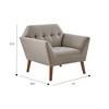 Ridstar Upholstered Modern Soft Lounge Chair & Accent Chair With Arm Support And Solid Leg-Light Grey - 2 of 4
