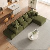KWPZQEB 132" Sectional Boneless Couch Set, Convertible L-Shaped Cloud Couches With Pillows, 6-Seat Modern Couch Sofas with 2 Ottomans for Living Room - 4 of 4