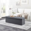 FONTOI Foldable Storage Ottomans, Ottoman Foot Rest, Storage Chest for Living Room Bedroom Entryway, Gray, 15"*15"*47.3" - 4 of 4