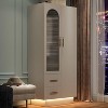 70.07" Tall Armoire Storage Cabinet with 2 Doors & 2 Drawers,Modern Floor Storage Cabinet with LED Light - 3 of 4