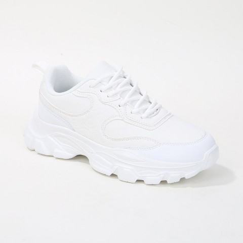 Женские кроссовки BERNESS Women's Lidia Panel Lace-Up Chunky Sneakers White 11