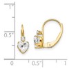 Black Bow Jewelry Kids Clear Cubic Zirconia Heart Lever Back Earrings in 14k Yellow Gold - 4 of 4