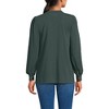 Lands' End Women's Lightweight Jersey Long Sleeve Button Front Pintuck Top - 2 of 4