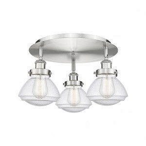 Olean - 3 Light Flush Mount In Art Deco Style-8 Inches Tall and 18.25 Inches Wide - 1 of 1
