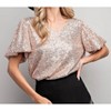 Women's Nichole Short Sleeve Sequin Top - ee:some S - 4 of 4
