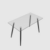 INFURNIC Desks 51" Modern Glass Dining Table for 4-6 with 0.31" Tempered Glass Tabletop and Metal Legs, Black, 51.18"*27.56"*29.53" - 4 of 4