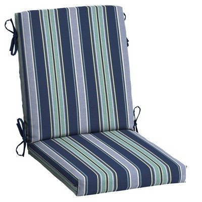 Arden Selections 24" x 21" Aurora Stripe Outdoor High Back Dining Chair Cushion Sapphire