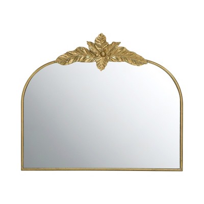 Vynxaria 40"x35" Gold Arched Wall Mirror - Elegant Framed Living Room & Bedroom Accent