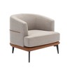 Zeus & Ruta Modern Barrel Fabric Chair with Upholstered for Living Room/Bedroom/Reading Room - 2 of 4
