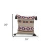 HomeRoots 20" Black and Yellow Throw Pillow with Tassels - 3 of 4