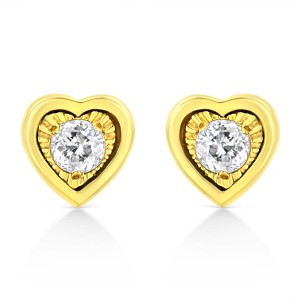 Haus of Brilliance 10K Yellow Gold Plated Silver 1/10 Cttw Diamond Stud Earrings - 1 of 4