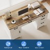 58 Inch Large Home Office Desk, 5 Drawers & Cabinet, Modern Minimalist Wood Writing Table for Living Rooms, Study Rooms, Bedrooms - 4 of 4