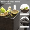 Tangkula Set of 5 Rattan Furniture w/ 2 Wicker Ottomans & Tempered Glass Coffee Table Patio Gray - 4 of 4