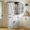 USIKEY 71" Tall Kitchen Pantry Cabinet, Farmhouse Storage Cabinet with Barn Doors, 1 Drawer & Adjustable Shelves, Cupboard for Kitchen, White - 3 of 4