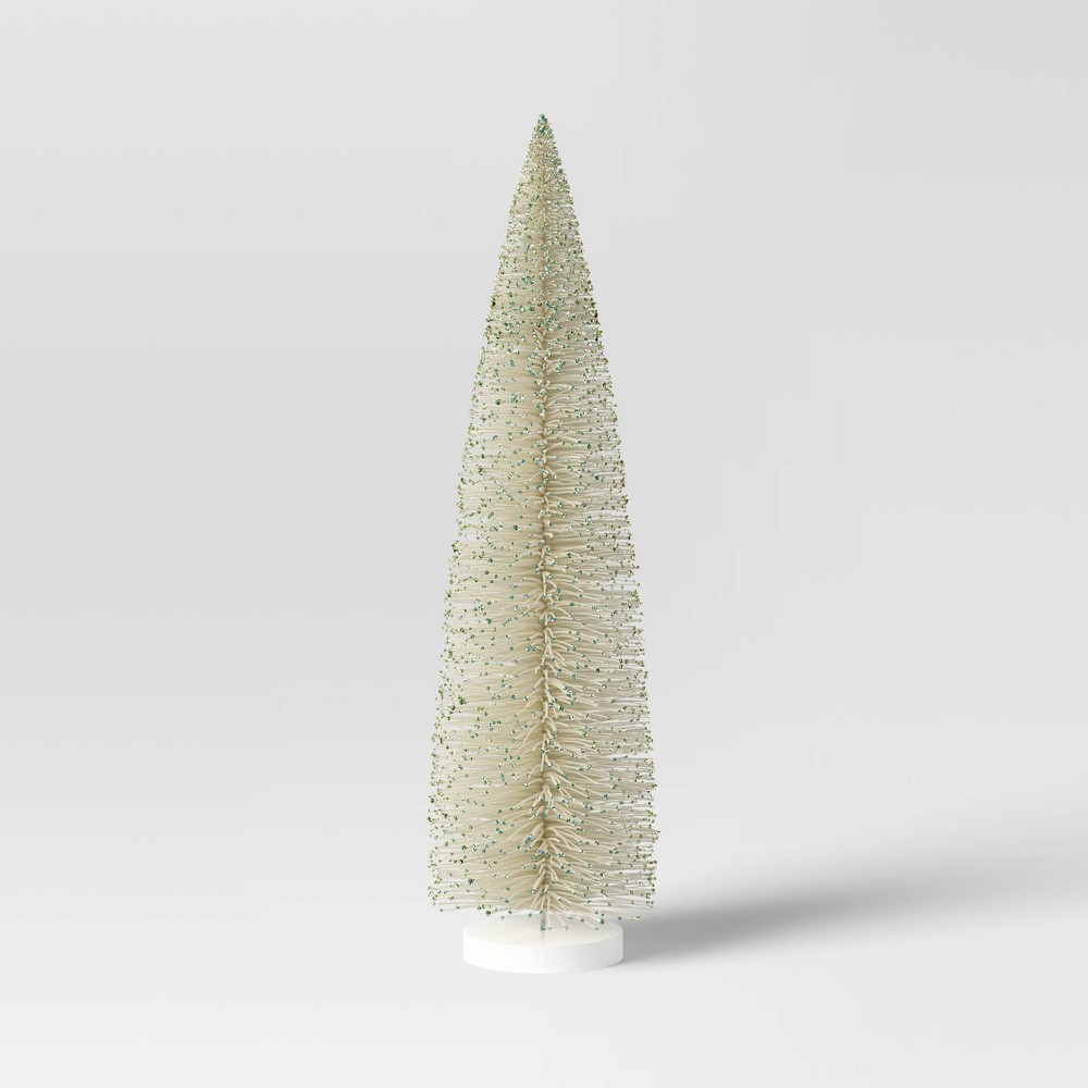 36" Christmas Bottle Brush Tree Sculpture - Wondershop™ White: Indoor Decorative Object