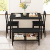 Dining Table Set for 4, Kitchen Table Set with 2 Chairs and Bench, Dining Room Table Sets for Small Space - 3 of 4