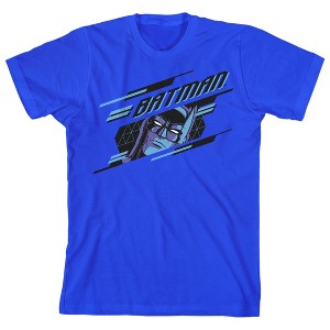 Batman Game Over Diagonal Graphic Youth Boy's Royal Blue T-Shirt - 1 of 3