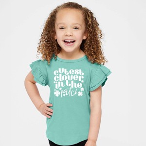 The Juniper Shop Cutest Clover In The Patch Flutter Sleeve Tee - 1 of 4