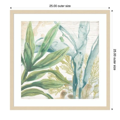Quiet Coastal Collage II Abstract Botanical Framed Wall Art