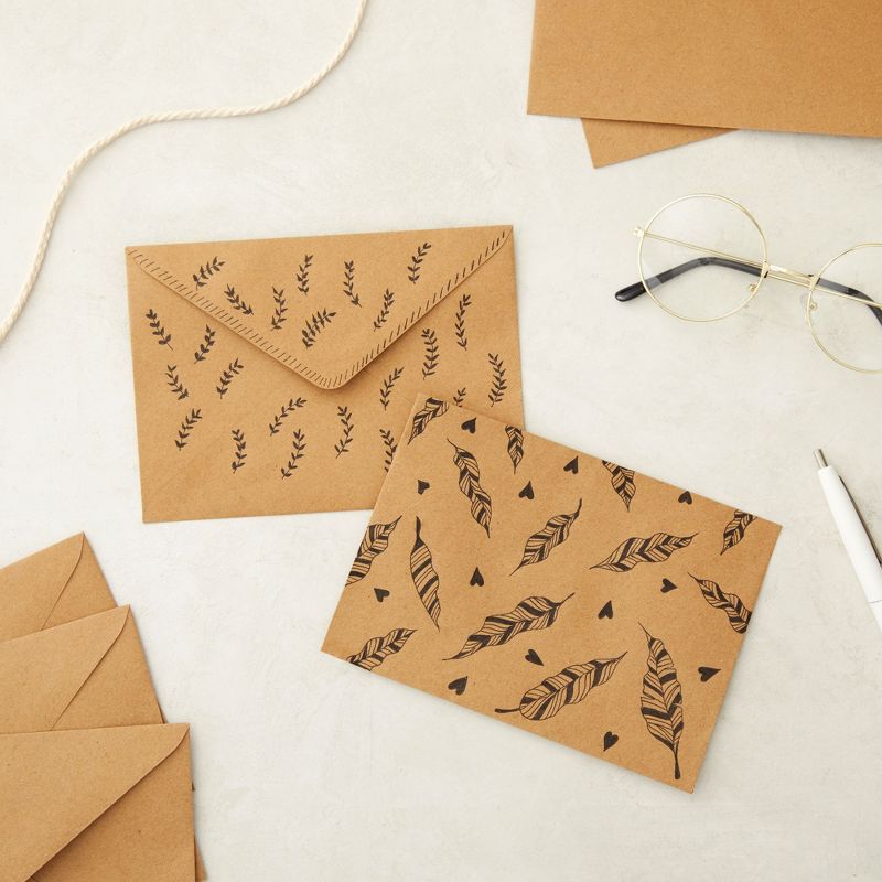 Juvale Kraft Paper Invitation Envelopes 4x6 for Wedding, Baby Shower, A6 V-Flap Brown Envelopes for Thank You Cards (50 Pack), 5 of 9