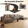 MAYEERTY 135" Cloud Sofa + Ottoman Camel - 135" + Ottoman, Corduroy, U-Shaped, No Assembly, for Living Room - 4 of 4