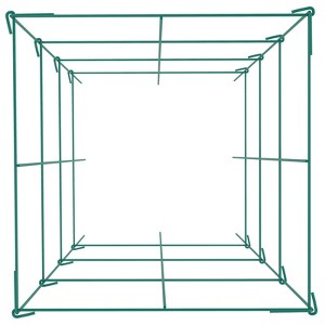 VEVOR Tomato Cages, 14.6\" x 14.6\" x 39.4\", 6 Packs Square Plant Support Cages, Green PVC-Coated Steel Tomato Towers, Green - 1 of 4