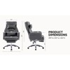 SKRAN Swivel Ergonomic Office Chair, Technology Leather High Back Office Chair with Lumbar Support Headrest, 155° Reclining Computer Chair - 4 of 4