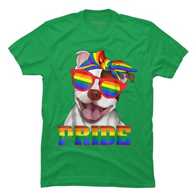 Adult Design By Humans Pit Bull Rainbow Pride Dog By Luckyst T-Shirt