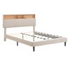 Queen Size Upholstered Platform Bed with Storage Headboard and USB Port - 4 of 4