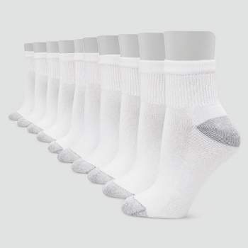Hanes Women's Extended Size 10pk Ankle Socks - 8-12