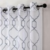 Kate Aurora Transcendence 1 Piece Grommet Top Embroidered Sheer Trellis Clover Window Curtain Panel - 2 of 4